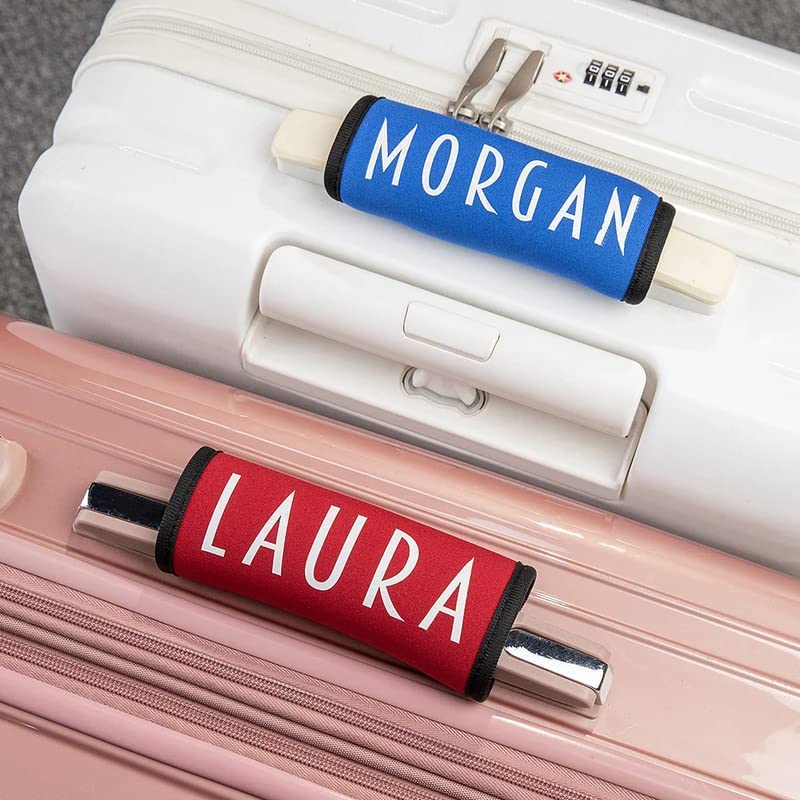 Personalized Luggage Handle Wrap Tag - Custom Name ID for Easy Bag Identification - Durable & Vibrant Travel Accessory - Great Gift for Travelers - Perfect for Airports, Cruises, and Group Trips (8-Pack)