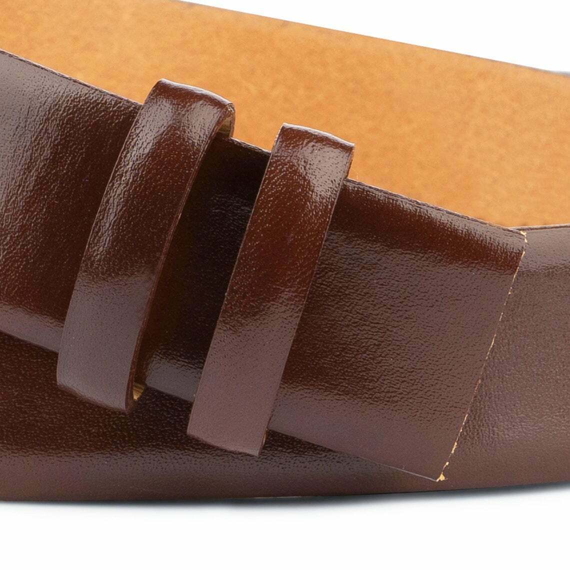 Premium Cognac Leather Belt Replacement Strap - Compatible with Dunhill Buckles - 35mm Wide Genuine Leather Men's Belt - Ideal for Business Attire & Formal Occasions