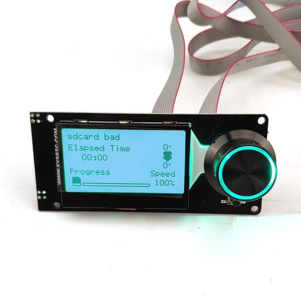 128x64 Mini LCD Screen for 3D Printers - Type C v1.2 Smart Display (Black on White) with SD Card Slot | Compatible with Marlin Firmware | DIY 3D Printing Projects & Home Electronics Prototyping