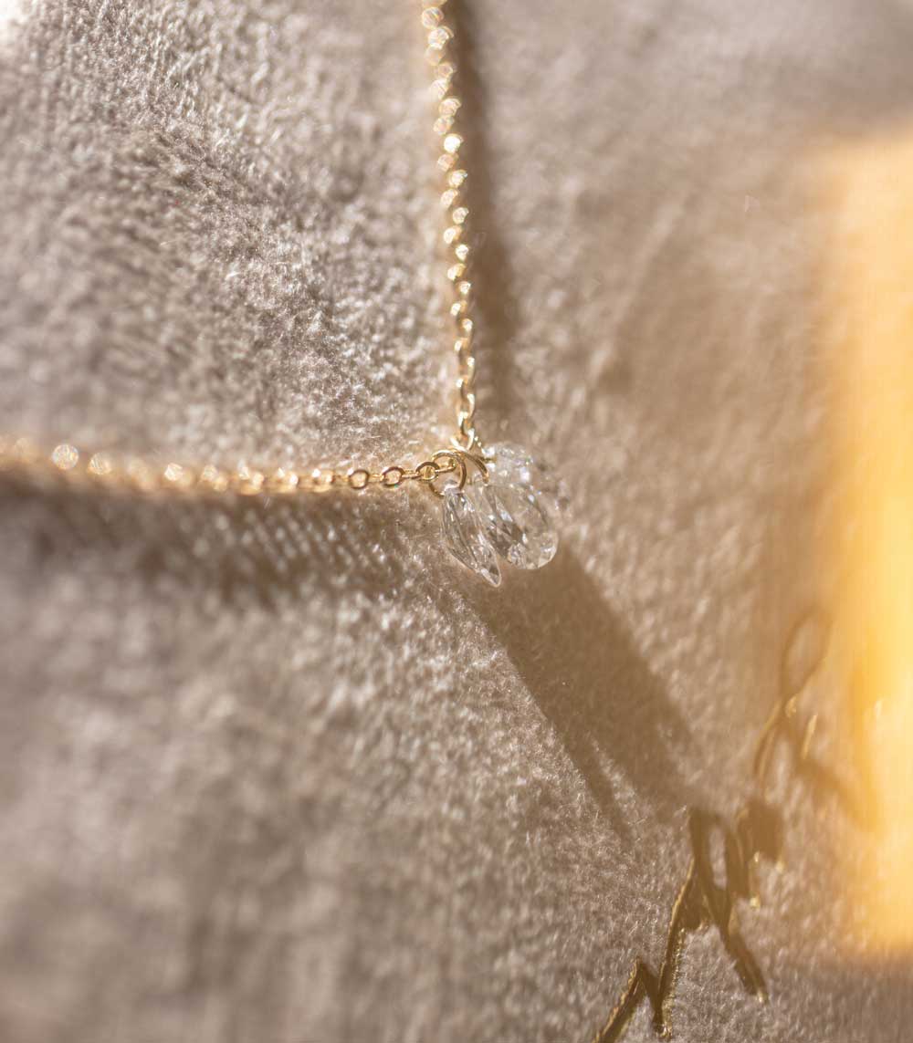 Elegant Trio Dancing Diamond Necklace for Women - 14K Gold Plated Layering Pendant Jewelry - Perfect for Weddings, Anniversaries & Special Occasions