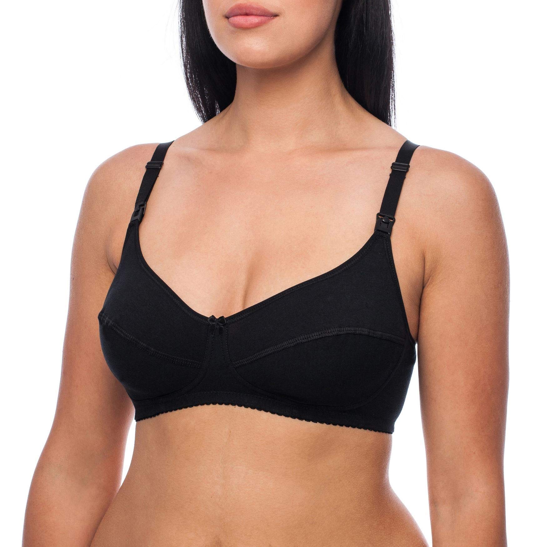 Frugue Women's 90% Cotton Nursing Bra - Comfortable Maternity & Breastfeeding Bra for New Moms - Perfect for Daily Wear, Pumping, and Skin-to-Skin Bonding with Baby