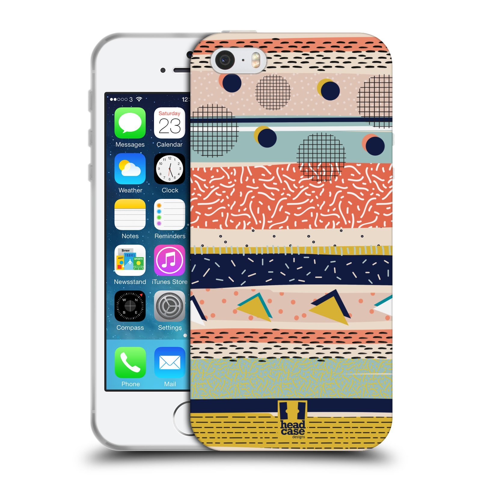 Head Case Designs Unusual Stripes Abstract Soft Gel Case for Apple iPhone 5 / 5s / SE 2016 - Durable Protection & Stylish Everyday Use