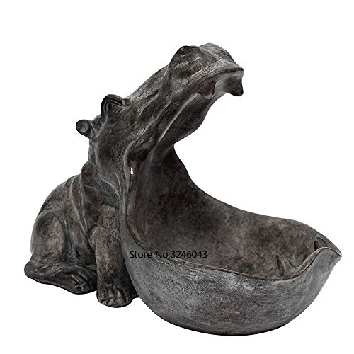 European Creative Hippo Sculpture - Handcrafted Home Decor for TV Cabinet, Shoe Cabinet, Desk Storage Tray | Unique Figurine & Miniature Gift for Housewarming, Living Room, Office Decor