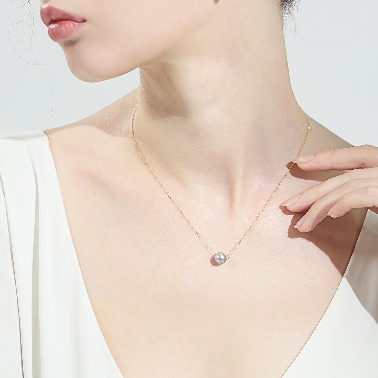 18K Solid Gold Akoya Madama Pearl Necklace - Classic Elegant Jewelry for Women, Gift for Her, Anniversary, Wedding, Birthday, Special Occasions
