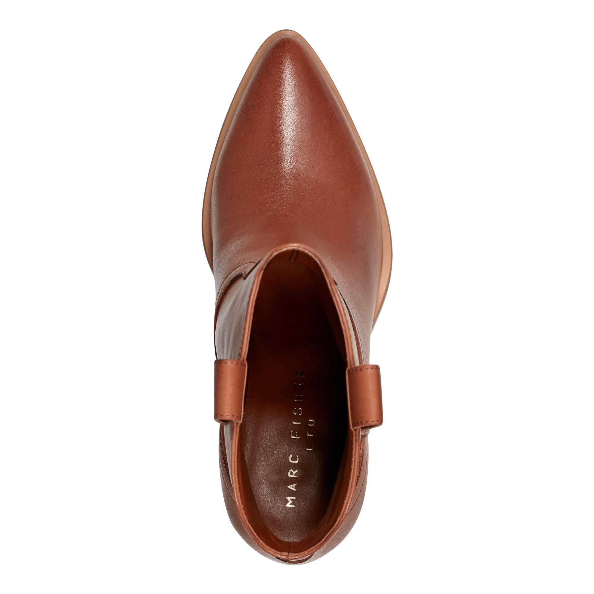 Marc Fisher Ltd Women's Marlie Brown Leather Ankle Boots - Stylish & Comfortable Fall Winter Fashion Booties for Women | Perfect for Office, Dating & Night Out