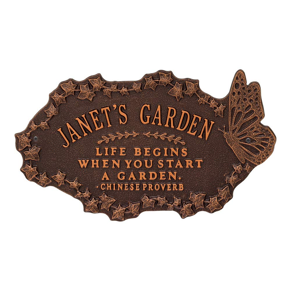 Custom 1 Line Ivy Aluminum Garden Plaque - 16.75