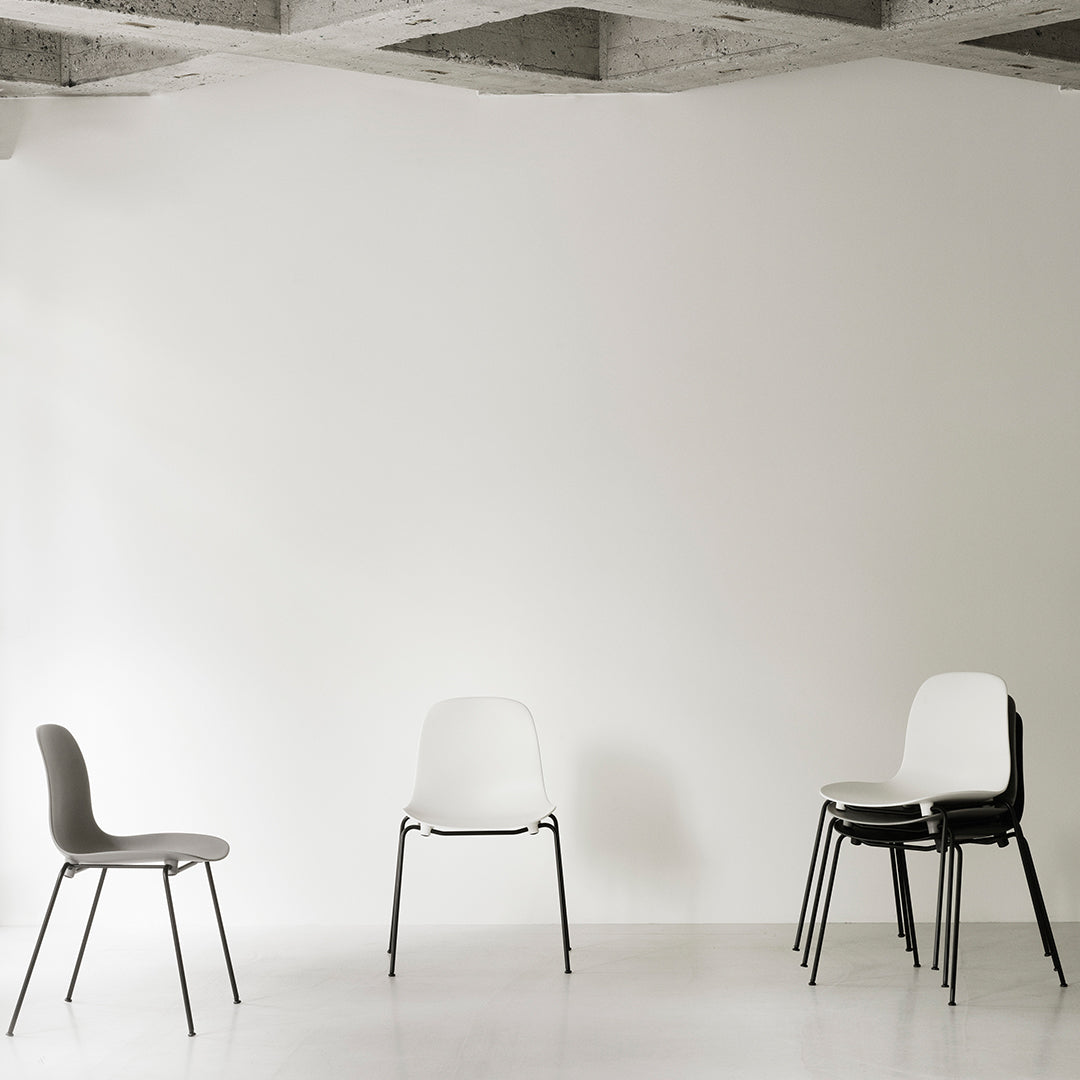 Modern Form Side Chair with Sturdy Metal Legs - Stackable Dining Chair for Kitchen, Restaurant & Office Use