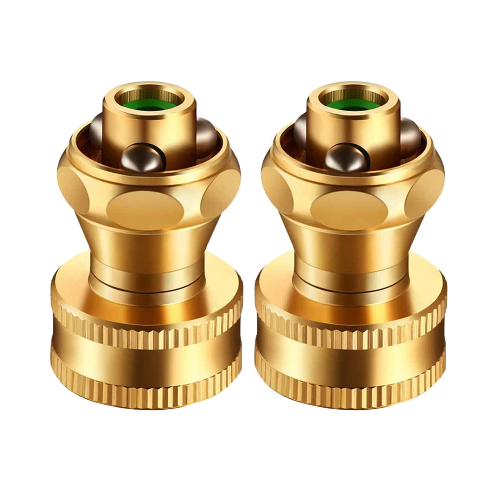 2 Pack Brass Garden Hose Nozzle - Heavy Duty Adjustable Water Spray Nozzle with 8 Spray Patterns for Lawn, Plants, Car Washing & Pet Bathing | Outdoor Watering & Cleaning Tool