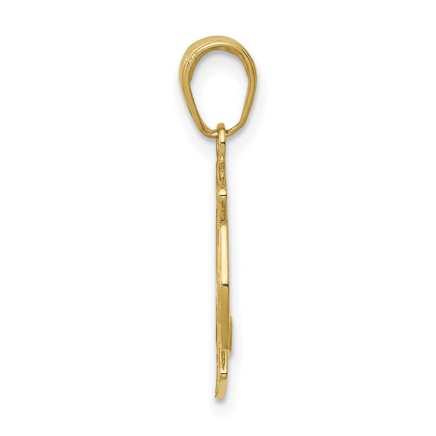 10K Yellow Gold Firefighter Badge Pendant with 