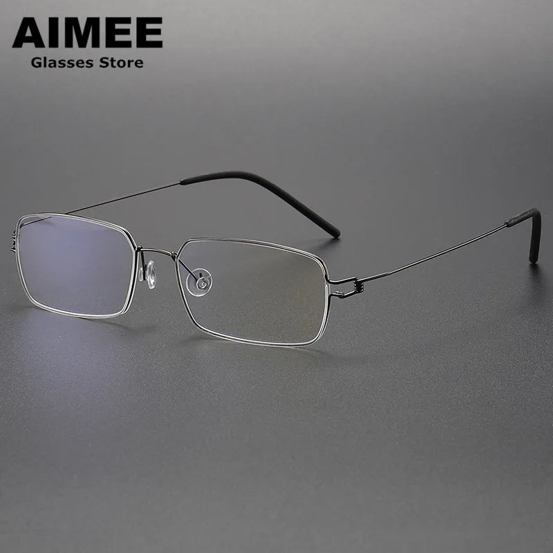 Aimee Women's Full Rim Square Screwless Titanium Eyeglasses 61501 - Lightweight & Durable Glasses for Work, Reading & Fashion