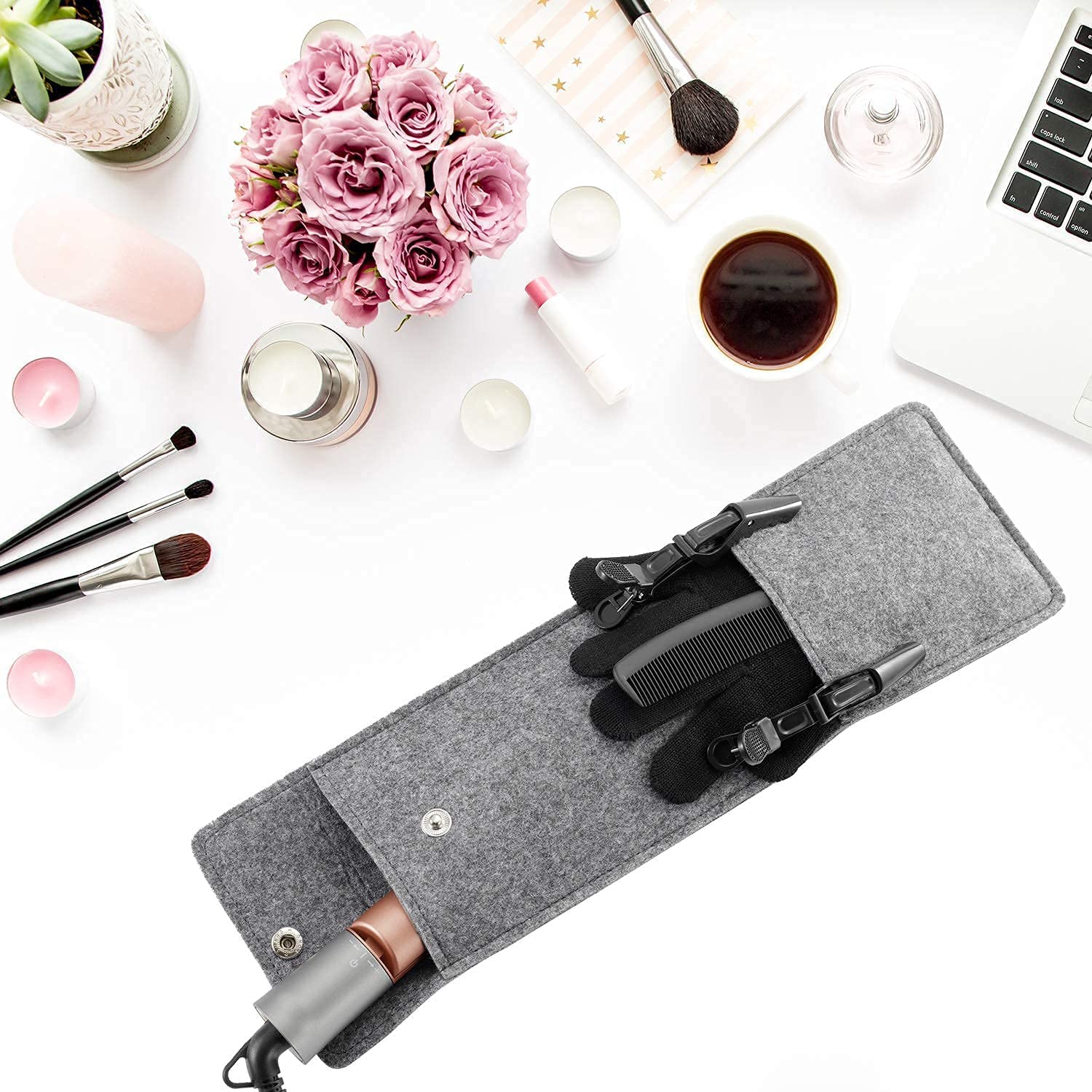 NITION Pro Salon Hair Flat Iron Styling Tool - Professional Hair Straightener & Blow Dryer with Diffuser & Comb Set for Smooth, Shiny Hair - Perfect for Home & Salon Use, Styling, Straightening & Volumizing