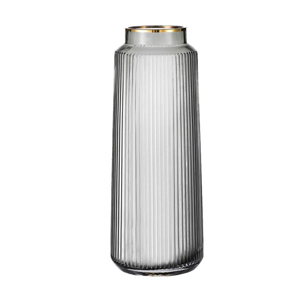 Smoke Gray Transparent Glass Vase - Modern Home Décor for Living Room, Coffee Table & Office Desk - 3 Sizes (Large) - Perfect for Fresh Flowers, Centerpieces & Interior Decoration
