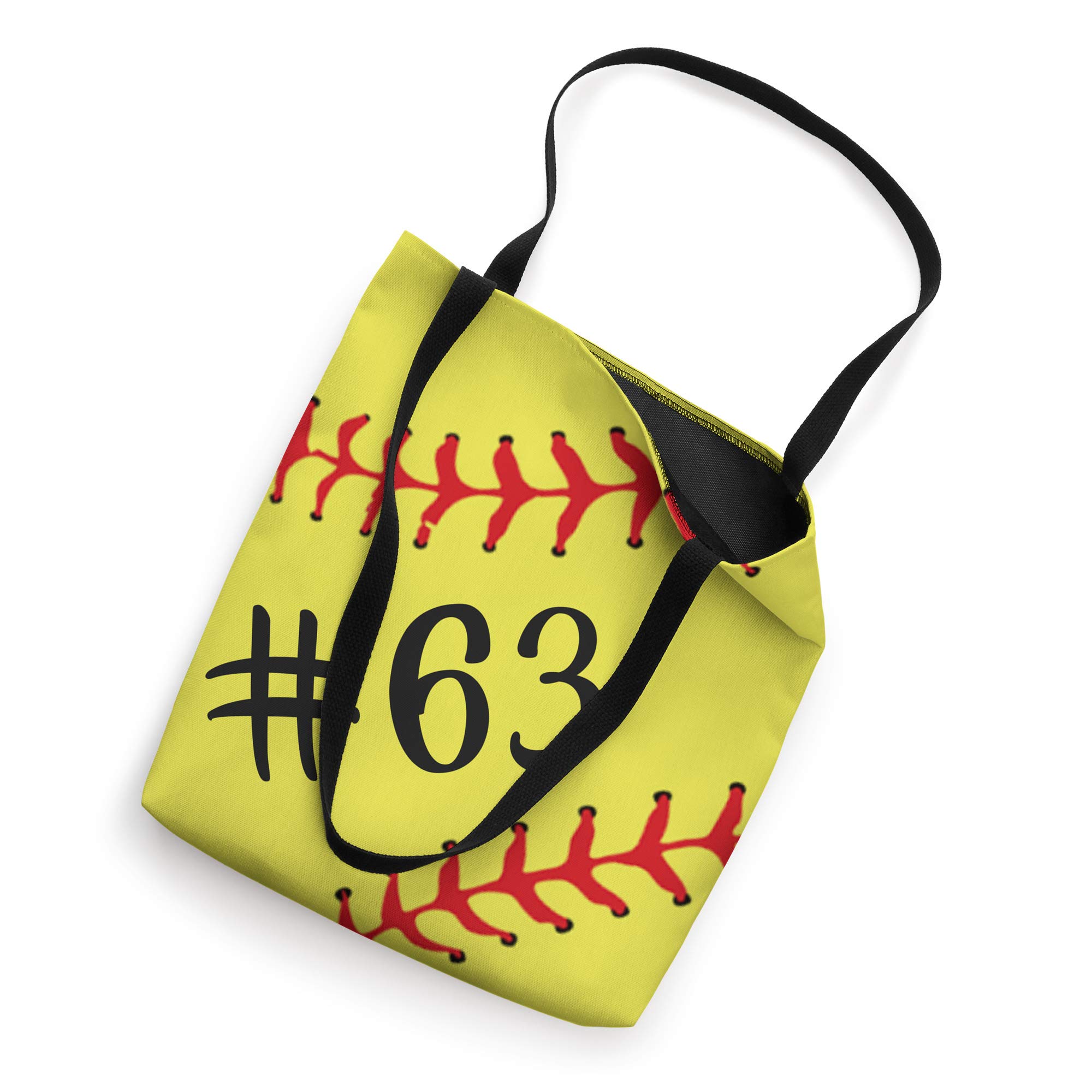 Custom #63 Softball Jersey Player Tote Bag - Sporty Gift for Softball Fans & Athletes - Perfect for Games, Practice, and Team Spirit