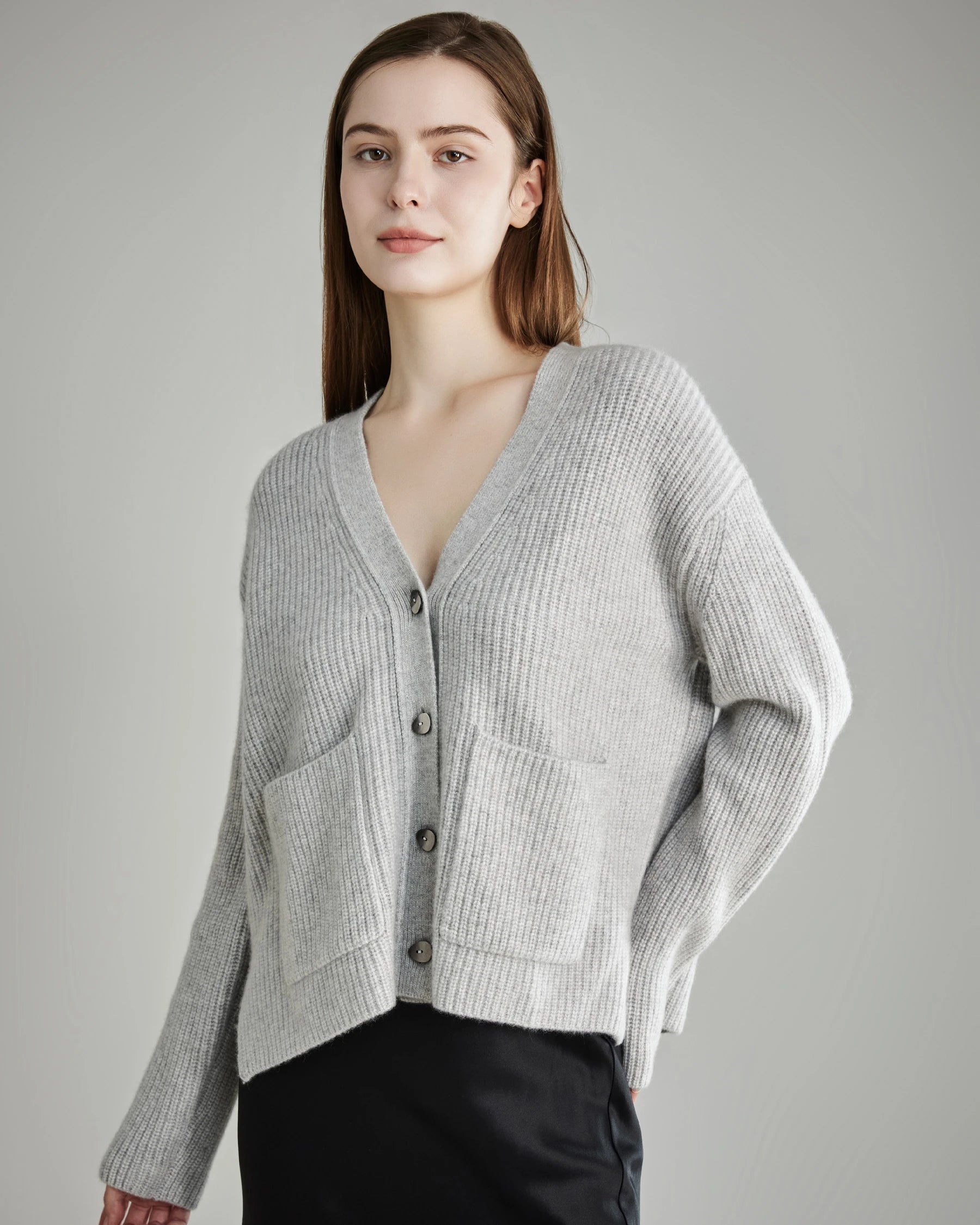 Luxury Soft Cashmere Cardigan Sweater for Women with Pockets - Warm & Cozy Winter Knitwear for Office, Travel & Casual Outfits