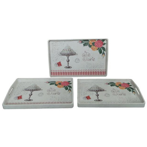 Decorative Tray Set of 3 - Elegant Serving Trays for Dining, Home Decor & Gift Giving - Perfect for Parties, Coffee Tables & Bathroom Organization