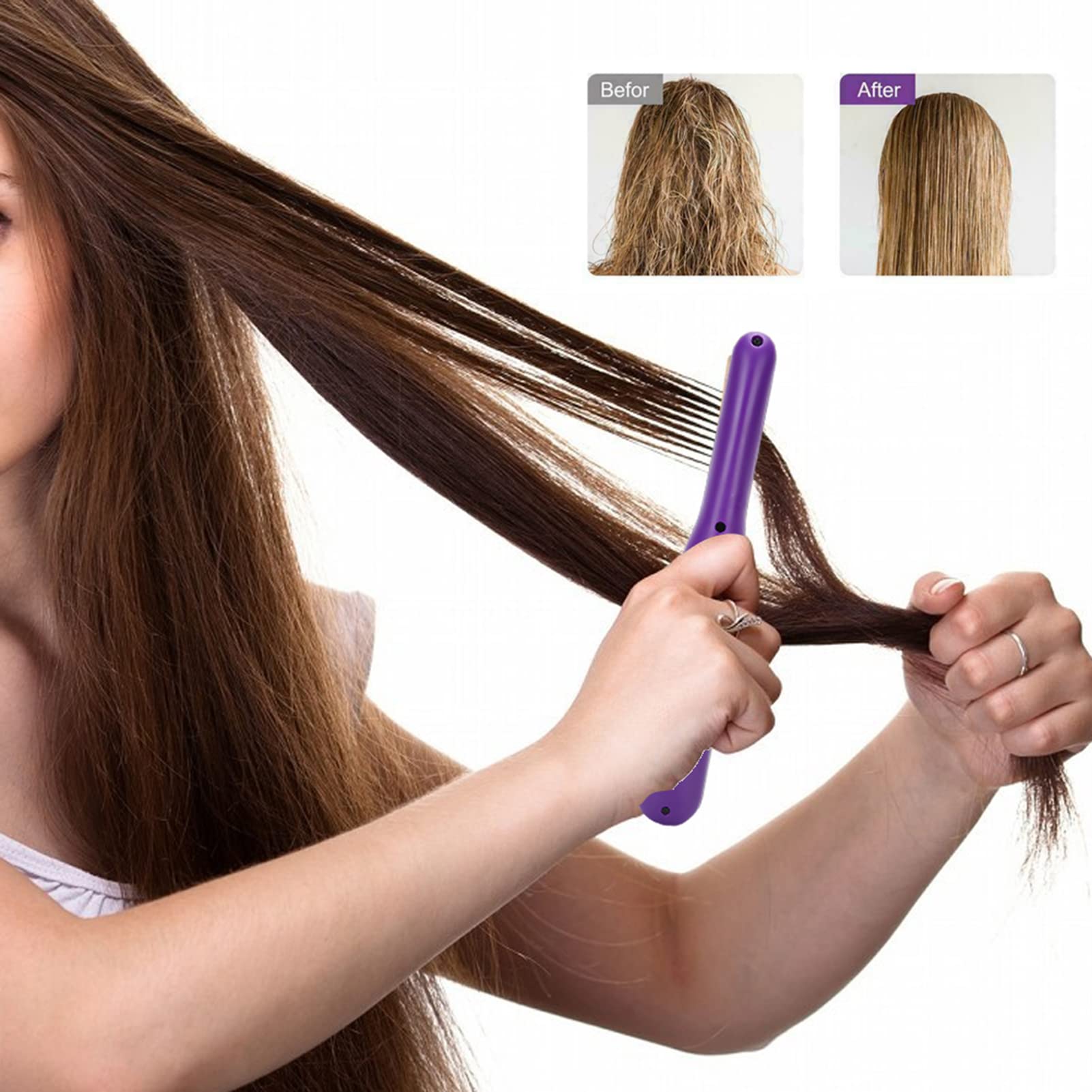 ANGGREK Electric Hair Detangler Comb - Wet & Dry Dual Use, Scalp Massage & Styling Tool for Smooth Tangle-Free Hair - Perfect for Home, Salon & Travel Use