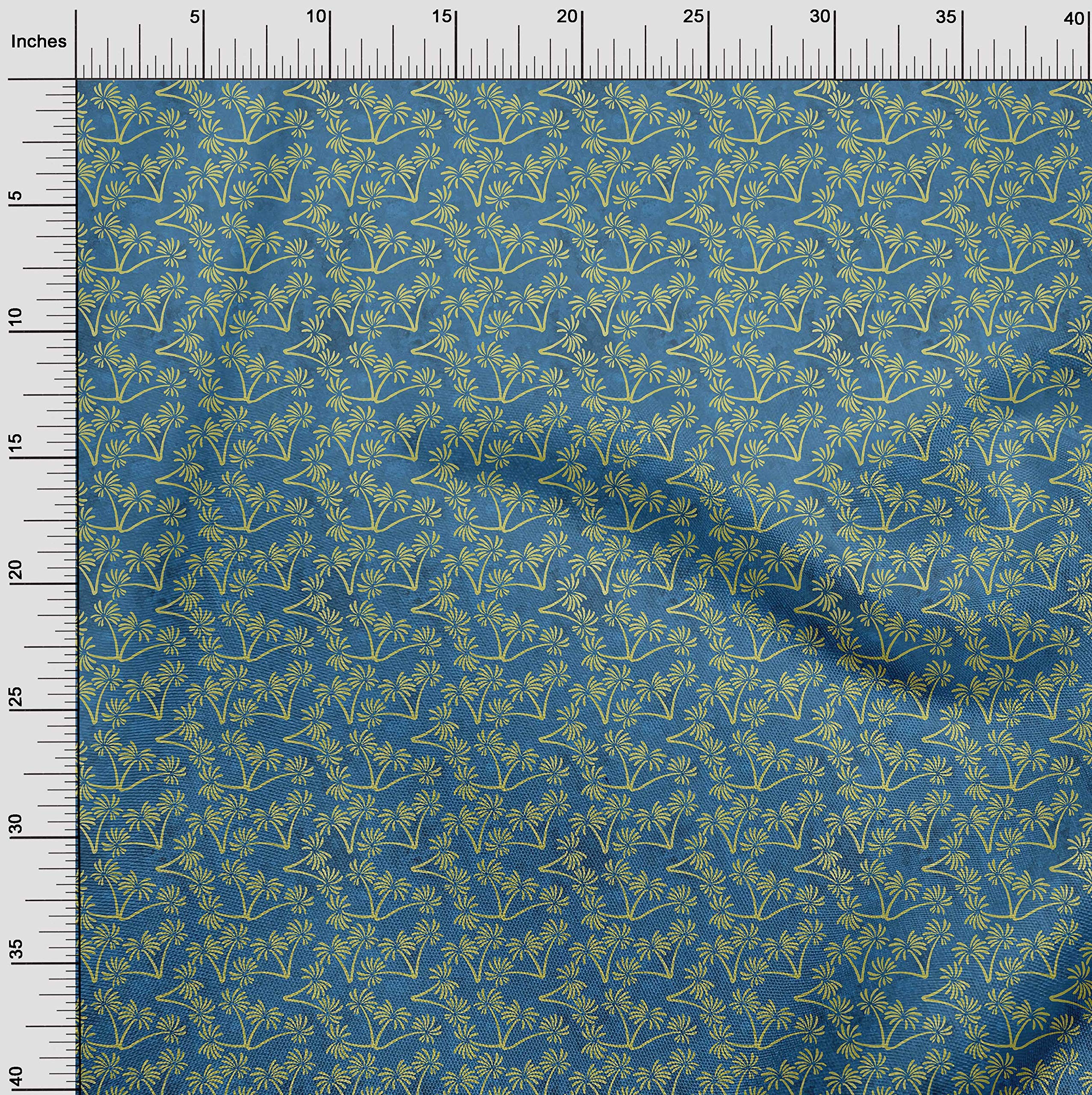 oneOone Cotton Silk Teal Green Batik Fabric by The Yard - 42 Inch Wide Printed Material for DIY Clothing, Dresses, Scarves & Home Decor Sewing Projects
