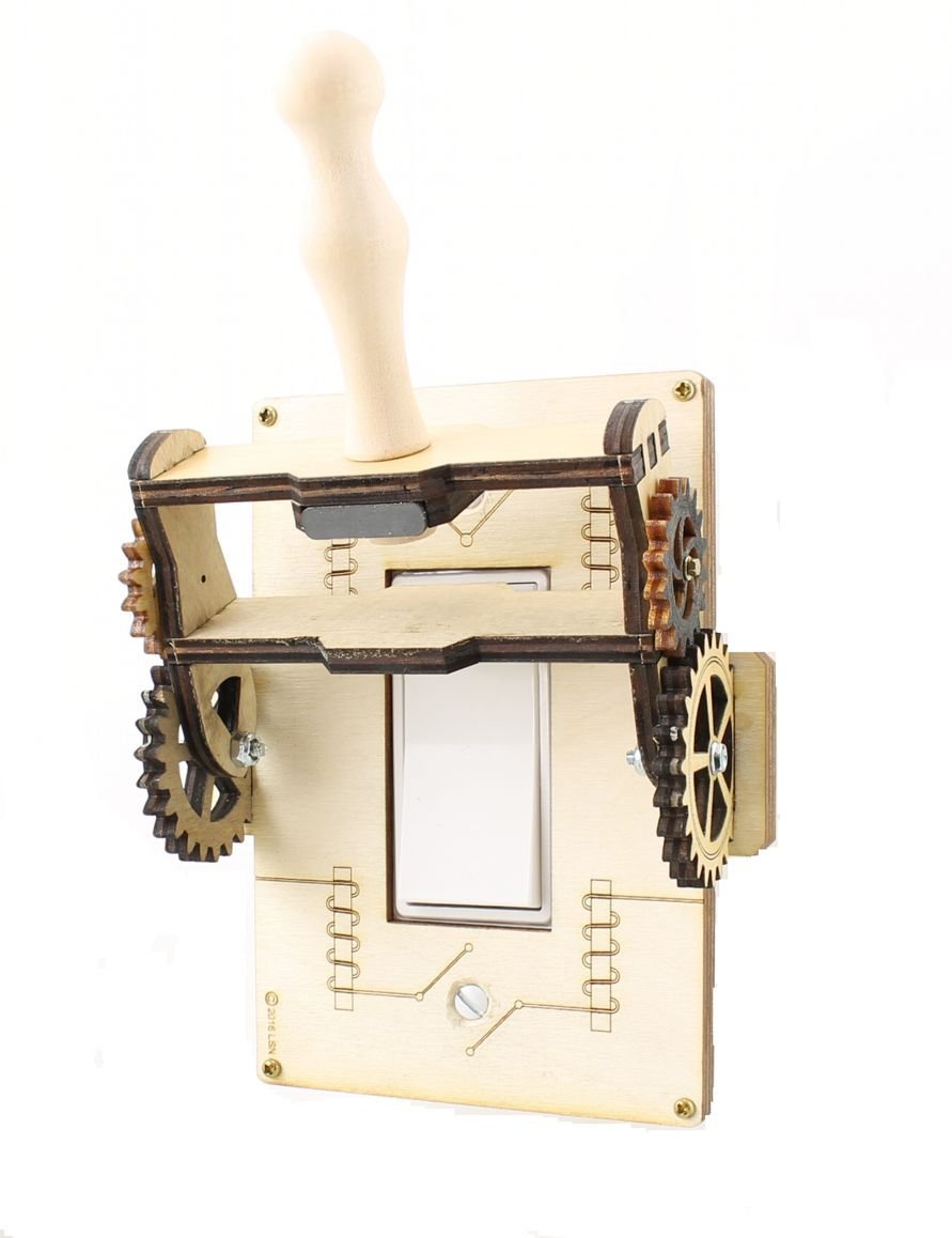 Vintage Steampunk Rocker Light Switch Cover - Natural Wood Decorative Wall Plate for Home, Office & Industrial Decor | Perfect for Gothic, Retro & Themed Interior Design