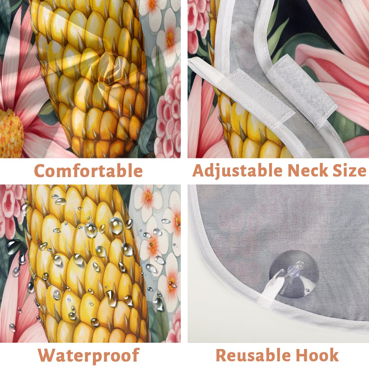 Men's Summer Pineapple Flowers Beard Shaving Bib - Waterproof Hair Dye Apron for Barbers & Stylists - Sink Hair Catcher for Beard Trimming & Lineup - Perfect Gift for Grooming & Salon Use