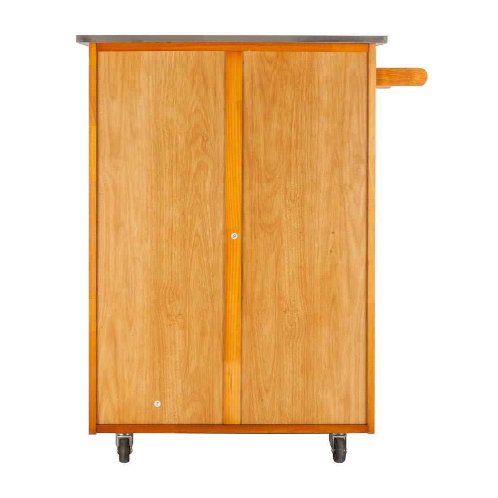 Detachable Kitchen Cart with Stainless Steel Countertop - 1 Drawer & 1 Cabinet - Mobile Kitchen Island for Small Spaces - Perfect for Office, Dining Room, Living Room & Apartment Cooking