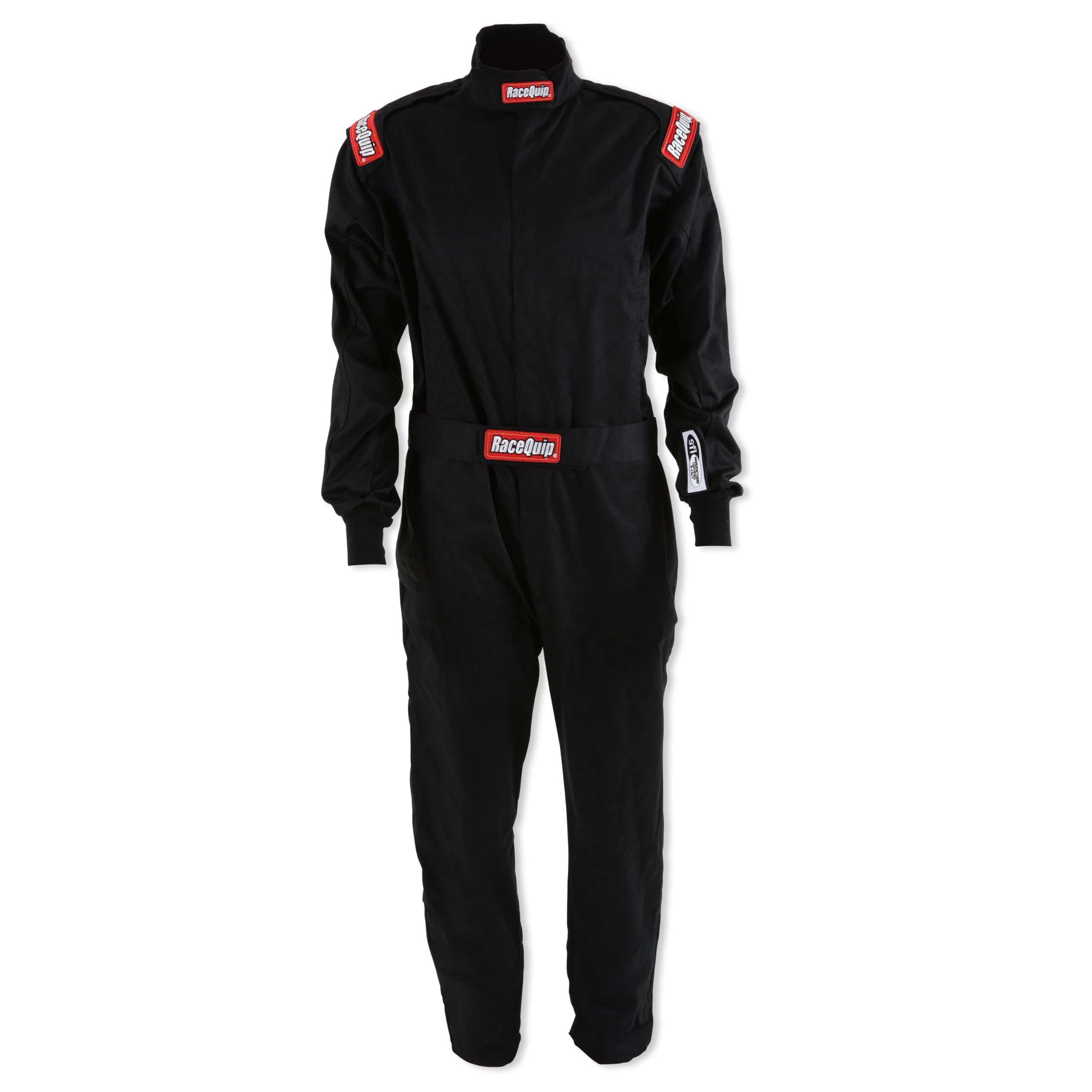 RaceQuip SFI 3.2A/1 Certified Single Layer Racing Fire Suit - Black, Medium (130903) - Ideal for Motorsports, Drag Racing & Track Safety