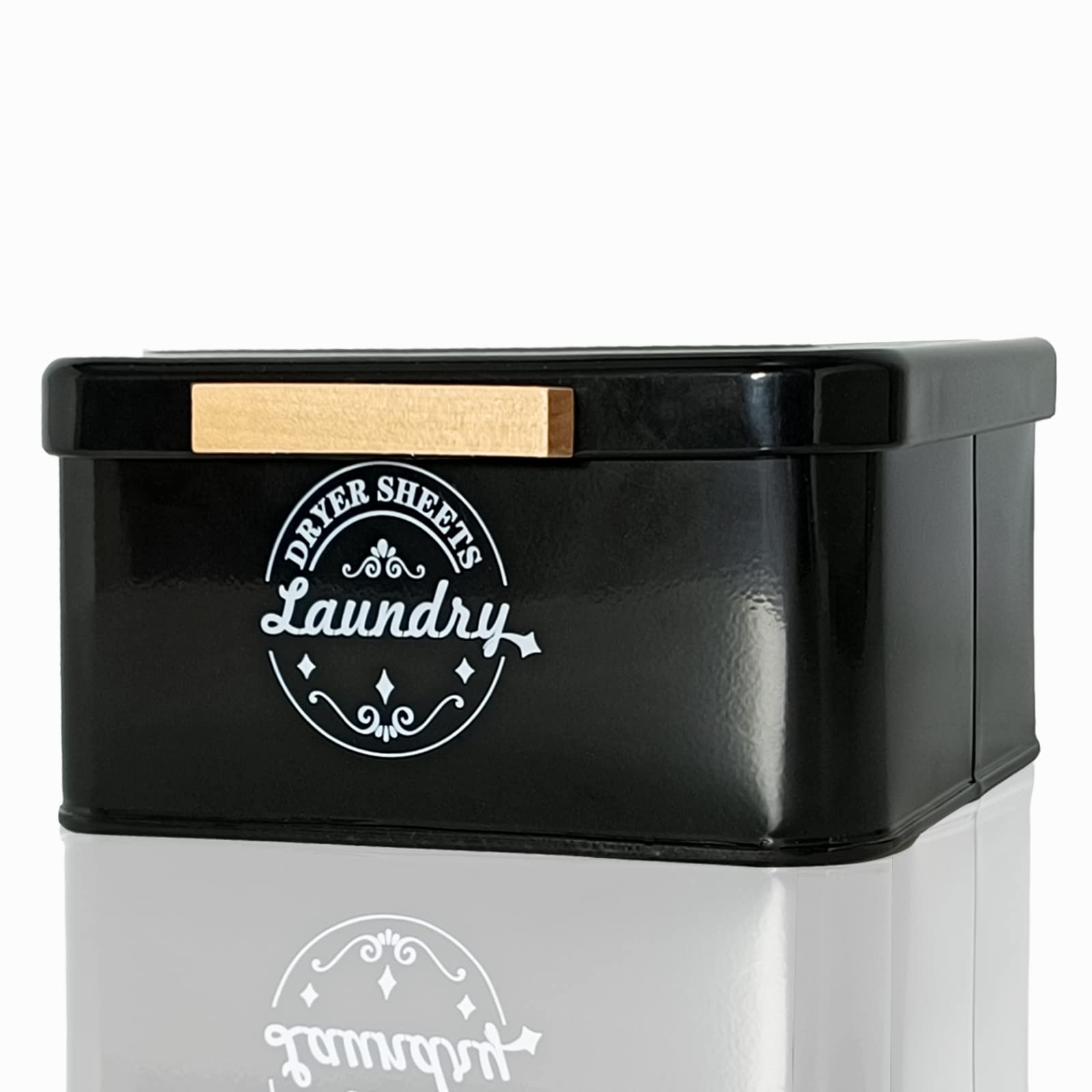 Farmhouse Style Metal Dryer Sheet Holder & Dispenser - Laundry Room Organization & Storage Container for Dryer Sheets - Perfect for Laundry Room Decor & Closet Organization (Black) - Ideal for Homes, Apartments & Laundry Rooms