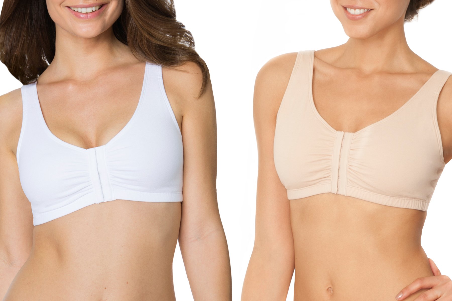 Fruit of the Loom Women's Comfort Front Closure Cotton Bra - Soft Wireless Support for Everyday Wear, Yoga & Lounge