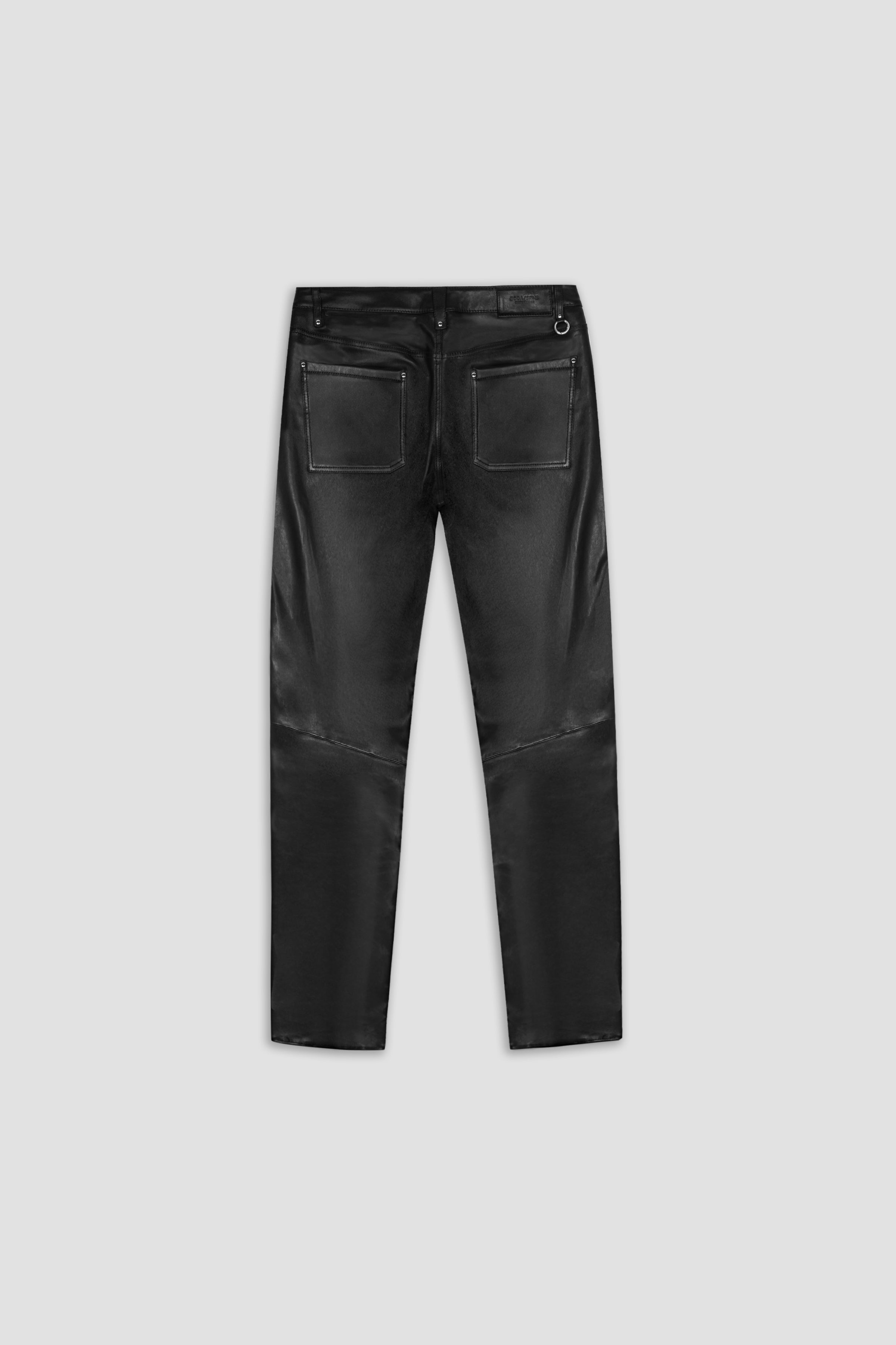 Straight Leg Stretch Leather Pants for Women - High Waist Faux Leather Trousers for Casual & Night Out - Perfect for Office, Party & Date Night