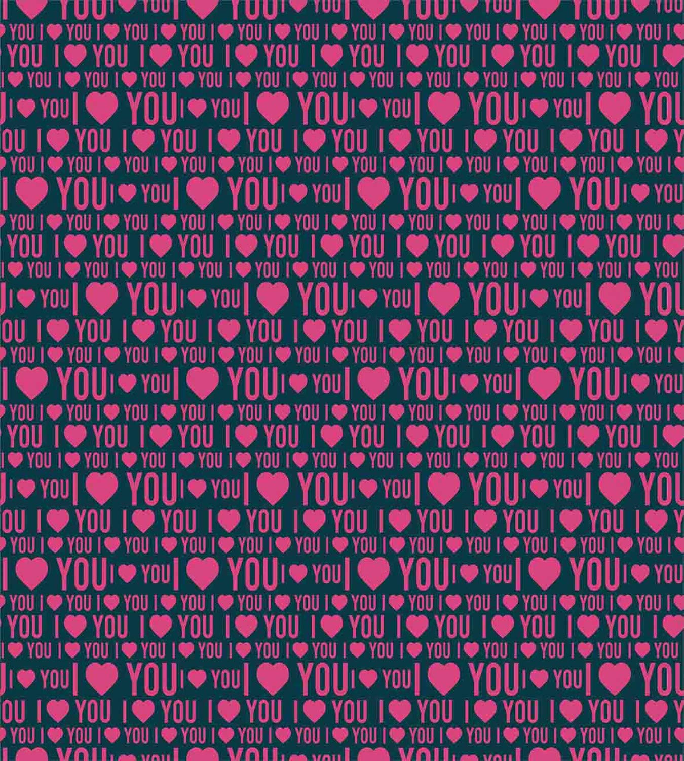 Ambesonne I Love You Duvet Cover Set - Romantic Heart Pattern with Love Words, Valentine's Day Couples Bedding | 3-Piece California King Set with 2 Pillow Shams in Magenta & Dark Grey | Perfect for Anniversary Gifts, Master Bedroom Decor & Romantic Getaways