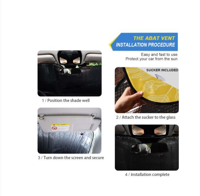 Forever Lei 'Ele'ele Car Windshield Sun Shade - UV Protection & Heat Blocking for Cars, Trucks, SUVs - Perfect for Parking, Travel & Outdoor Activities