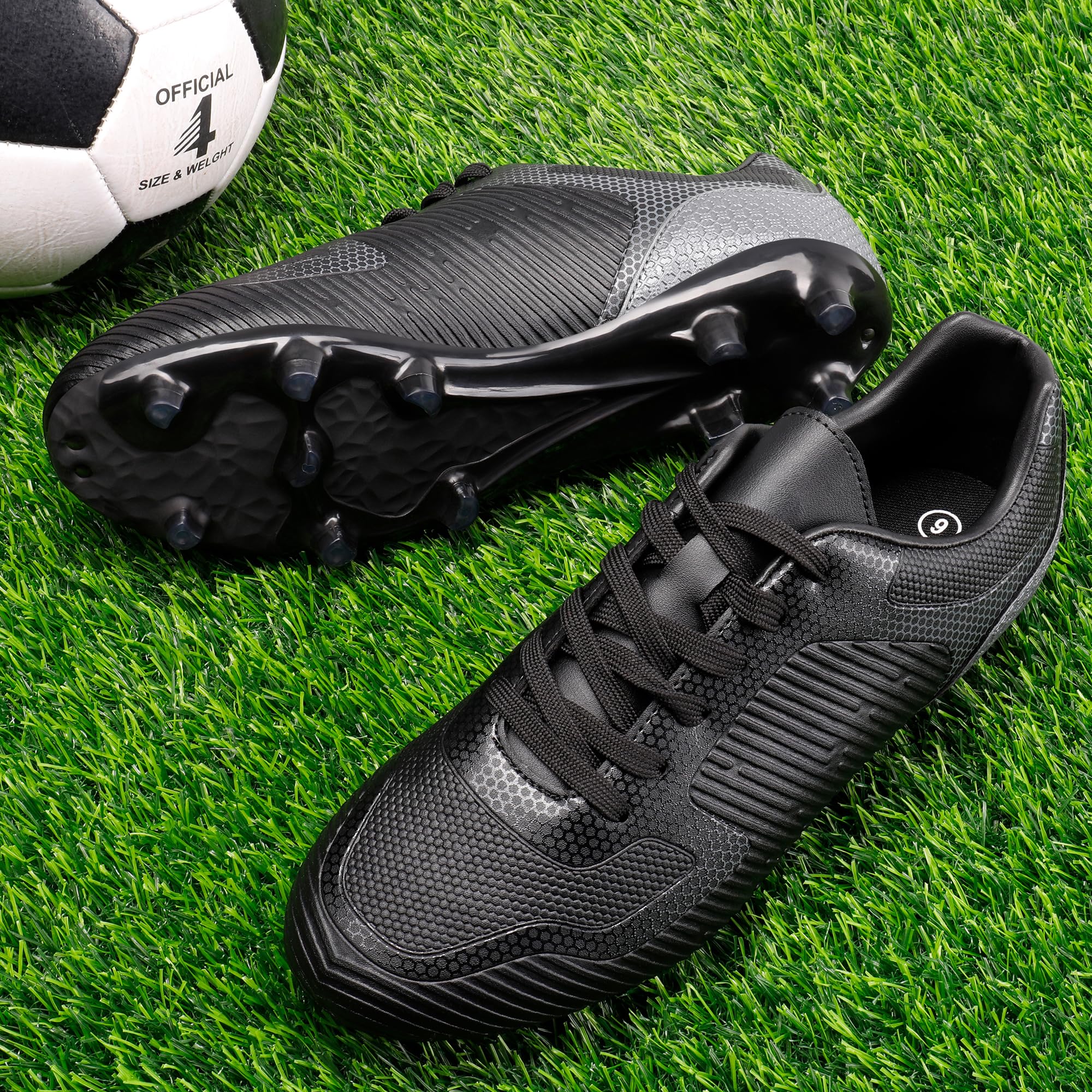 DREAM PAIRS Men's Firm Ground Soccer Cleats - Lightweight Football Shoes for Outdoor Turf & Grass - Perfect for Training, Matches & Casual Play