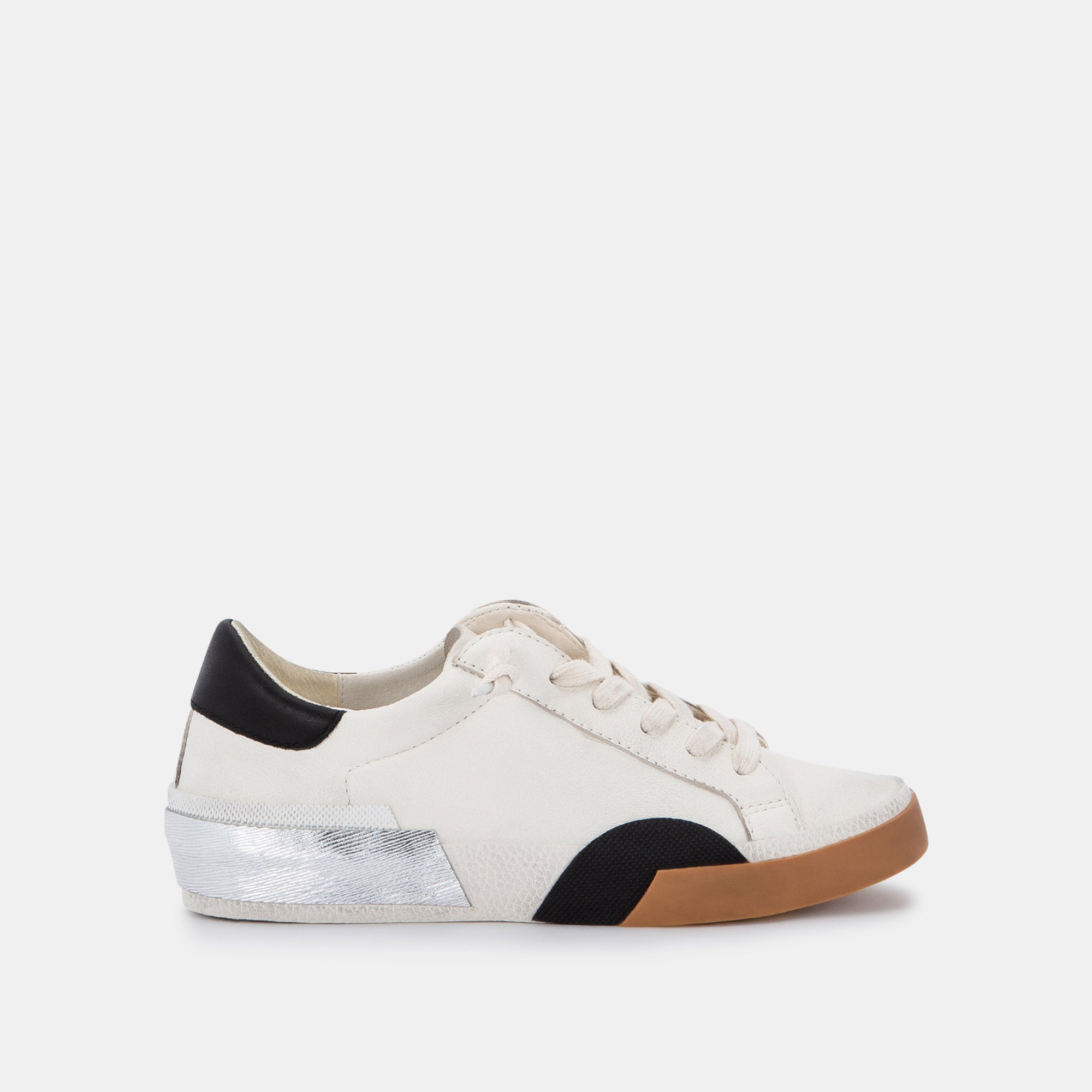 WHITE BLACK LEATHER