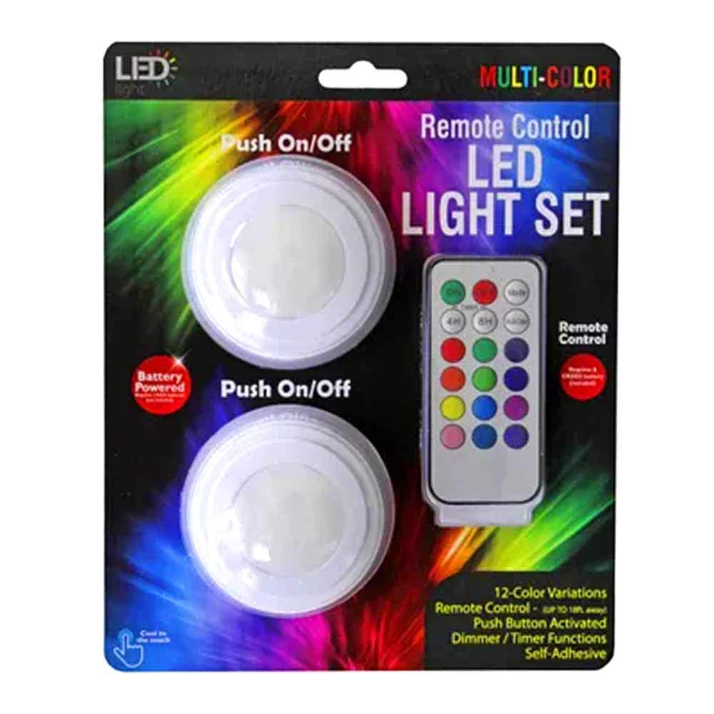 2 Pack Wireless Remote Control LED Strip Lights - Self-Adhesive, Dimmable, Multi-Color Closet Lighting for Wardrobe, Kitchen Cabinet & Home Decor