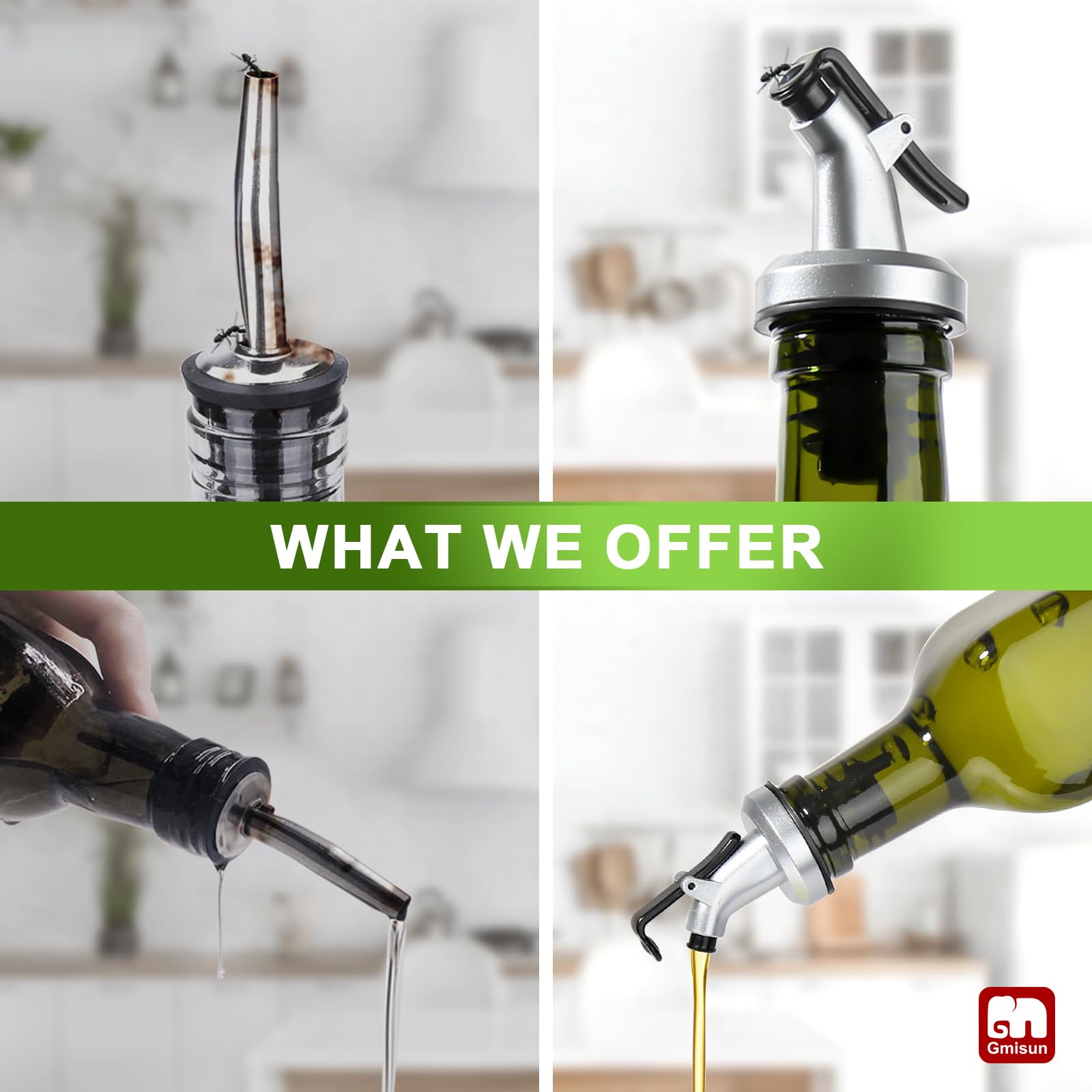 Premium 17oz Glass Olive Oil Dispenser Bottle - Kitchen Oil Pourer with Spout, 1 Pack, Green - Perfect for Cooking, Salad Dressing & Gourmet Meal Prep