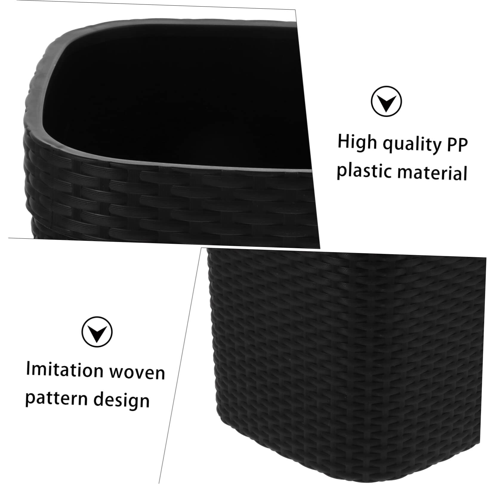 Operitacx Woven Waste Basket - 5L Plastic Trash Can for Home & Office Use | Eco-Friendly Small Garbage Bin for Desk, Bathroom, Kitchen & Bedroom | Modern Home Organization Accessory