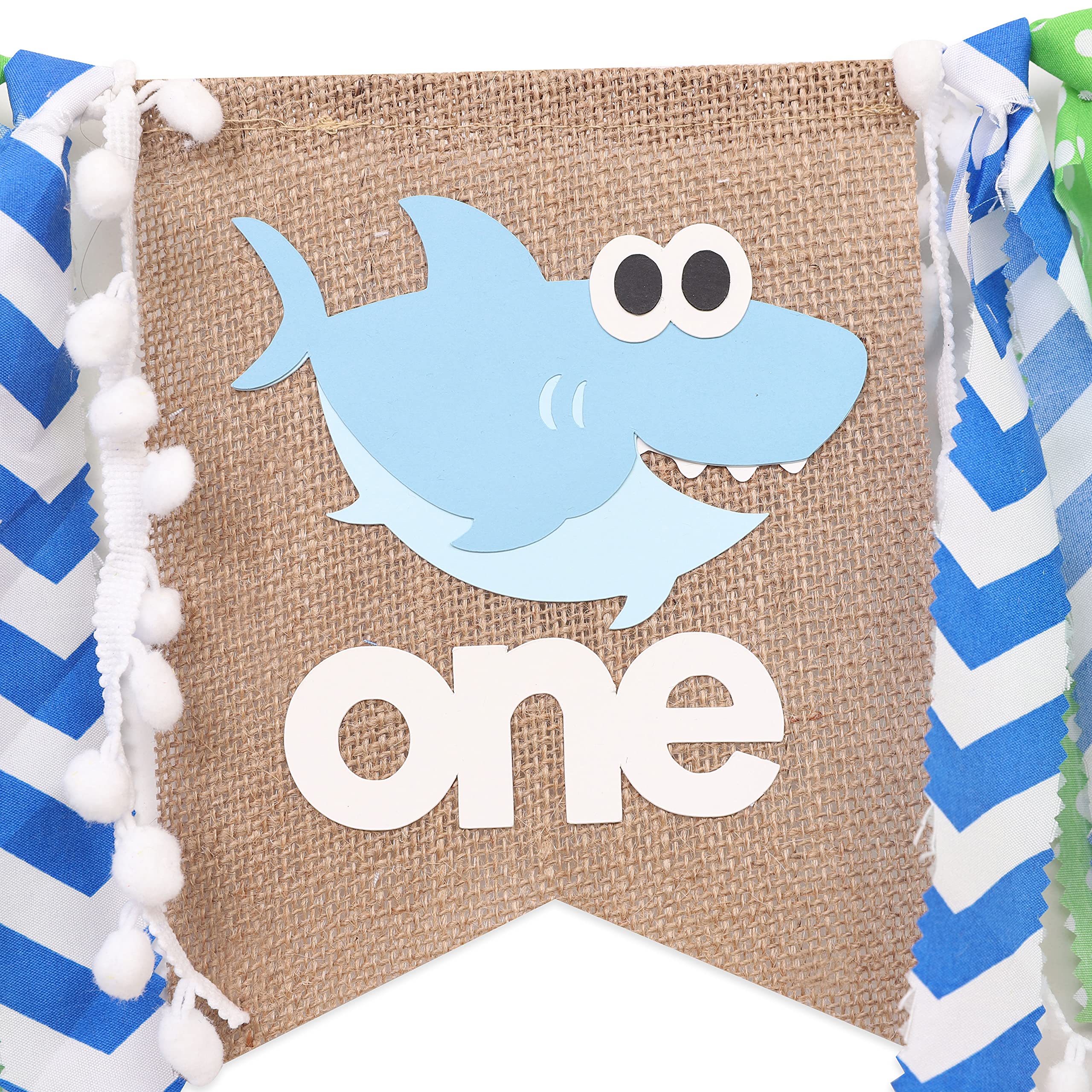 Shark Highchair Banner for 1st Birthday Party - Baby Shark Birthday Decorations, Under the Sea Theme Party Supplies, 1st Birthday Cake Smash Photo Props for Boys & Girls - Perfect for Ocean Themed Birthday Parties, Baby Showers and Photo Backdrops