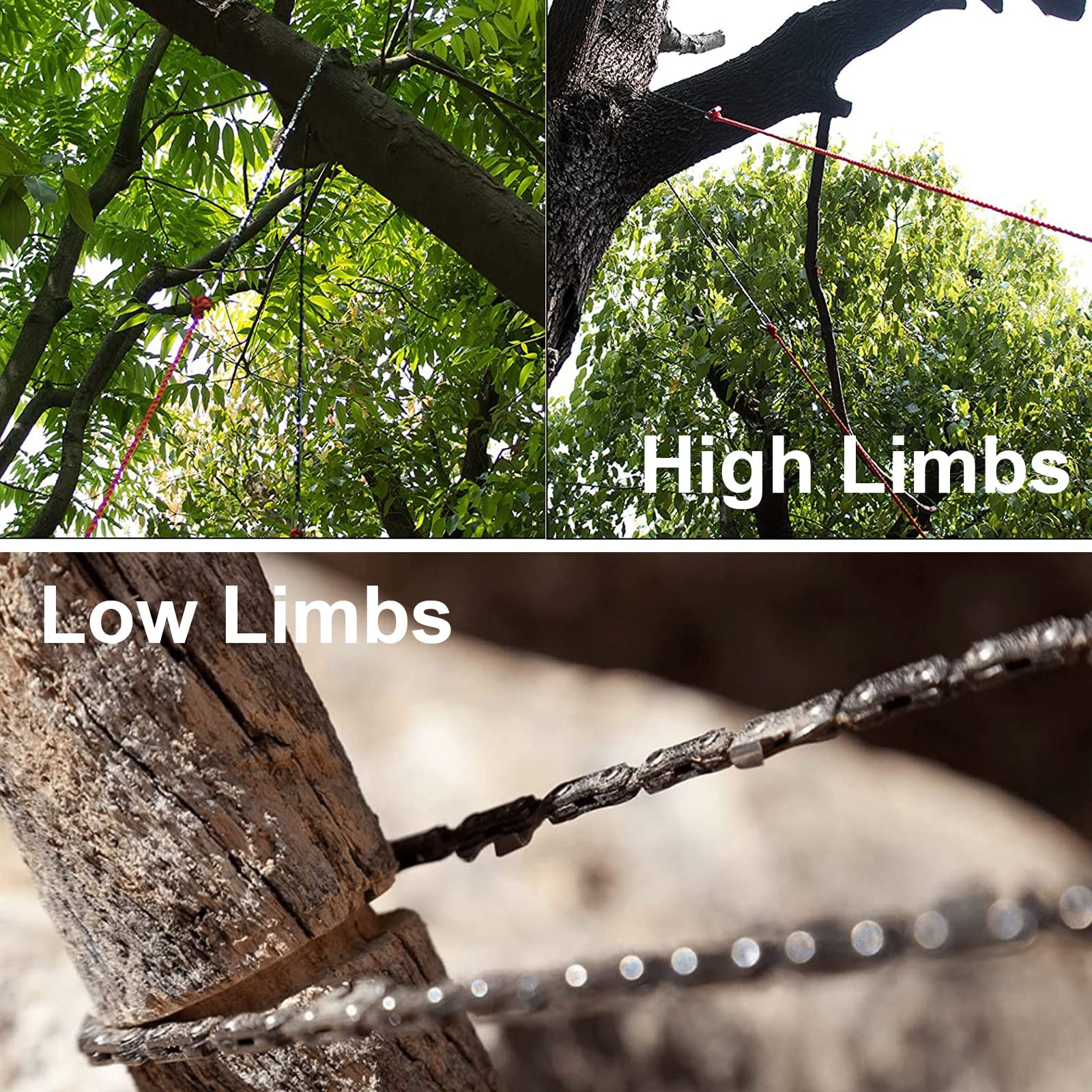 55 Inch Rope Chainsaw with 72 Sharp Teeth & 45.6 Feet Paracord Kit - YOJOR Upgraded Tree Limb Cutter for High Branches | Perfect for Camping, Gardening, and Emergency Tree Trimming