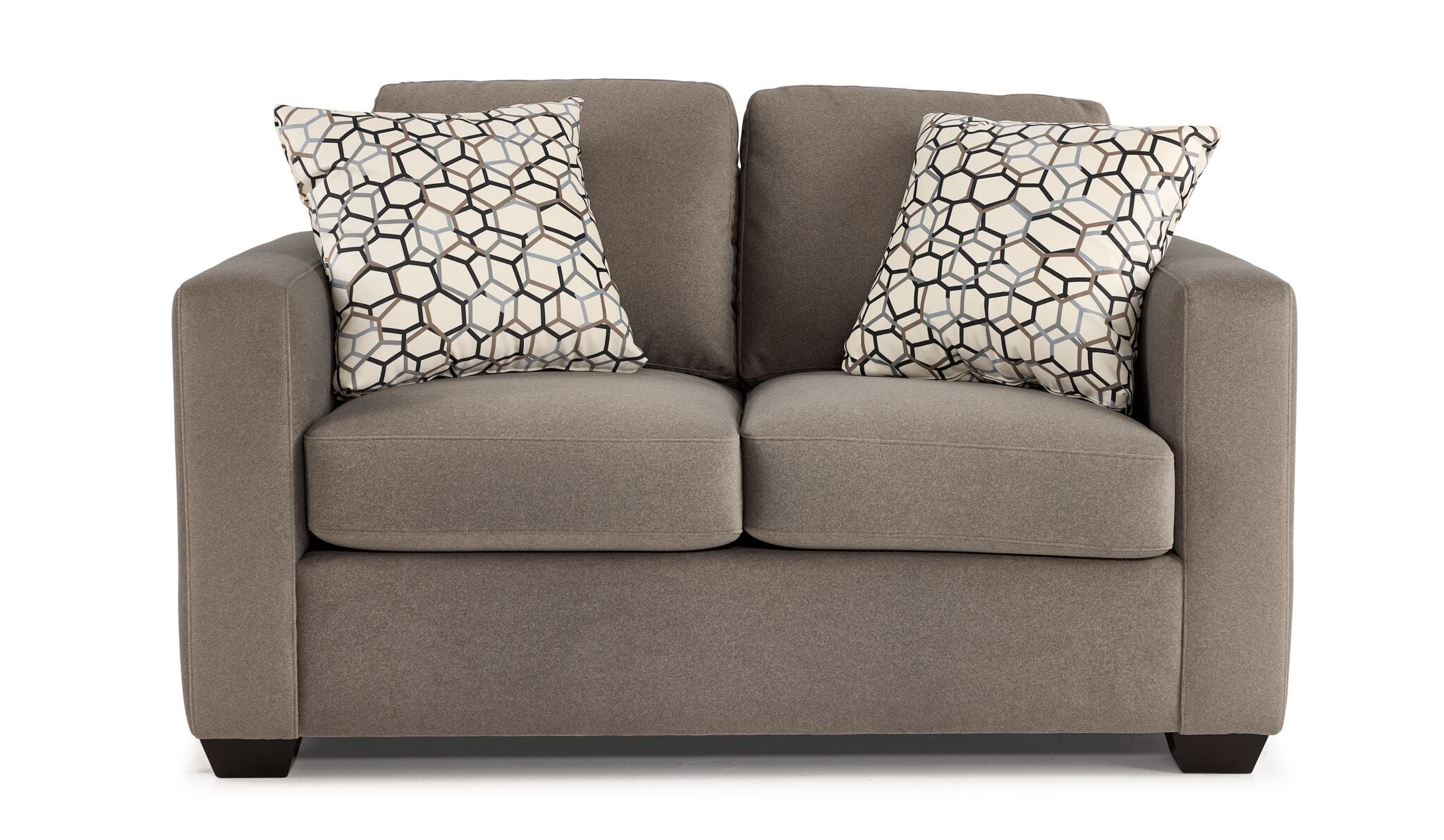 Caleb Loveseat Sofa - Modern Arlo Brown Faux Leather Recliner for Living Room, Home Theater, and Office - Comfortable Single Seater with Padded Cushions