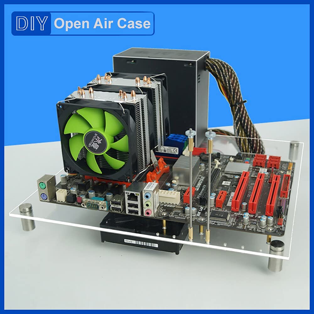 EDDIY Open Frame PC Case - Acrylic ITX Motherboard Test Bench with Excellent Heat Dissipation for DIY Computer Builds | Perfect for Gaming Rigs, Workstations & PC Hardware Testing