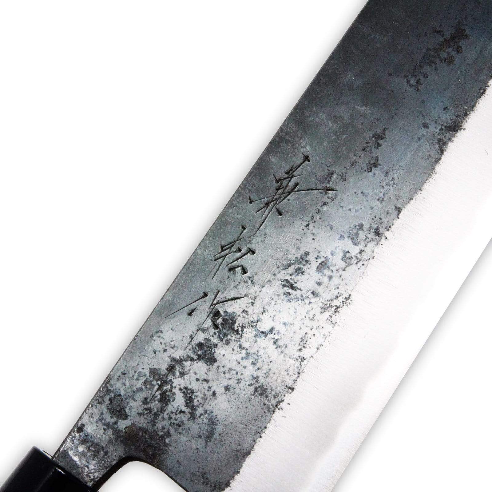 Premium Japanese Carbon Steel Nakiri Knife 165mm - Shirogami White Steel Blade for Professional Chefs & Home Cooking - Perfect for Chopping Vegetables, Herbs & Sushi Prep
