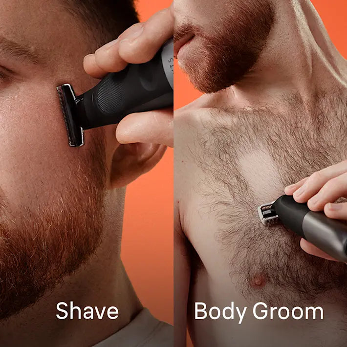 XT5200 Hybrid Trimmer for Face & Body - 4D Flex Blade, Waterproof, 6 Attachments, Travel Pouch - Perfect for Men's Grooming, Beard Trimming, and Body Hair Care at Home or Travel
