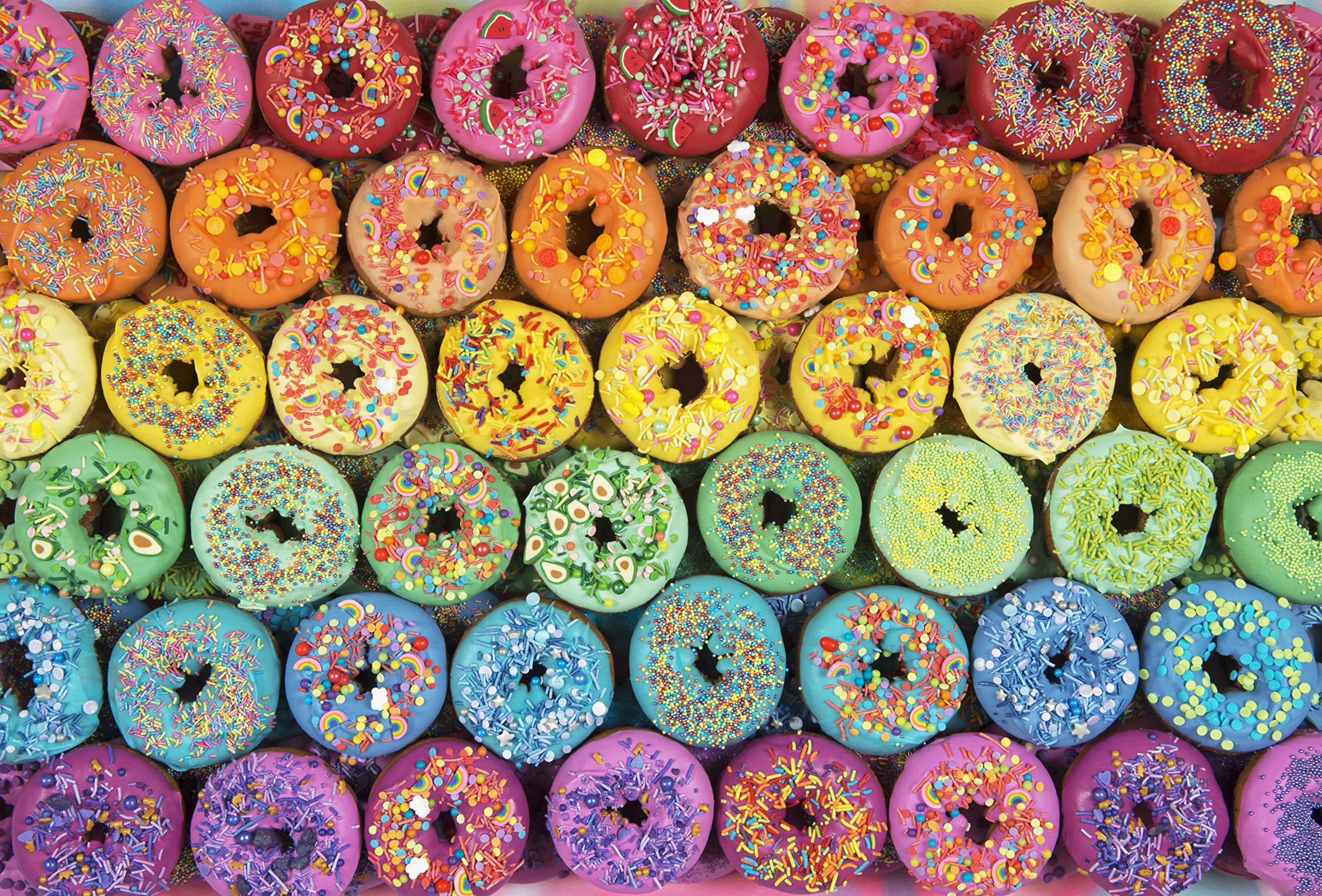 1000-Piece Rainbow Donut Jigsaw Puzzle for Adults - Colorful, Delicious-Looking Doughnut Puzzle with Bright Colors & Sprinkles | Fun Family Game Night, Stress Relief Activity, Home Decor Gift for Donut Lovers