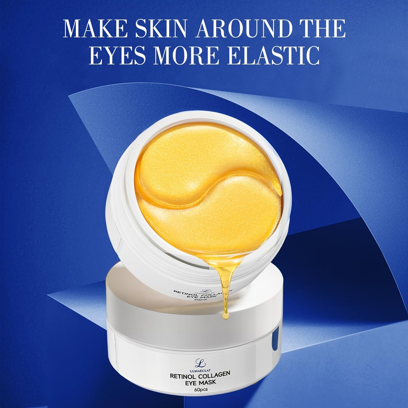 **Retinol Collagen Eye Masks (30 Pairs, Gold) – Anti-Wrinkle & Brightening Under Eye Treatment for Dark Circles & Puffiness – Skincare for Men & Women – Perfect for Night Routine & Travel**
