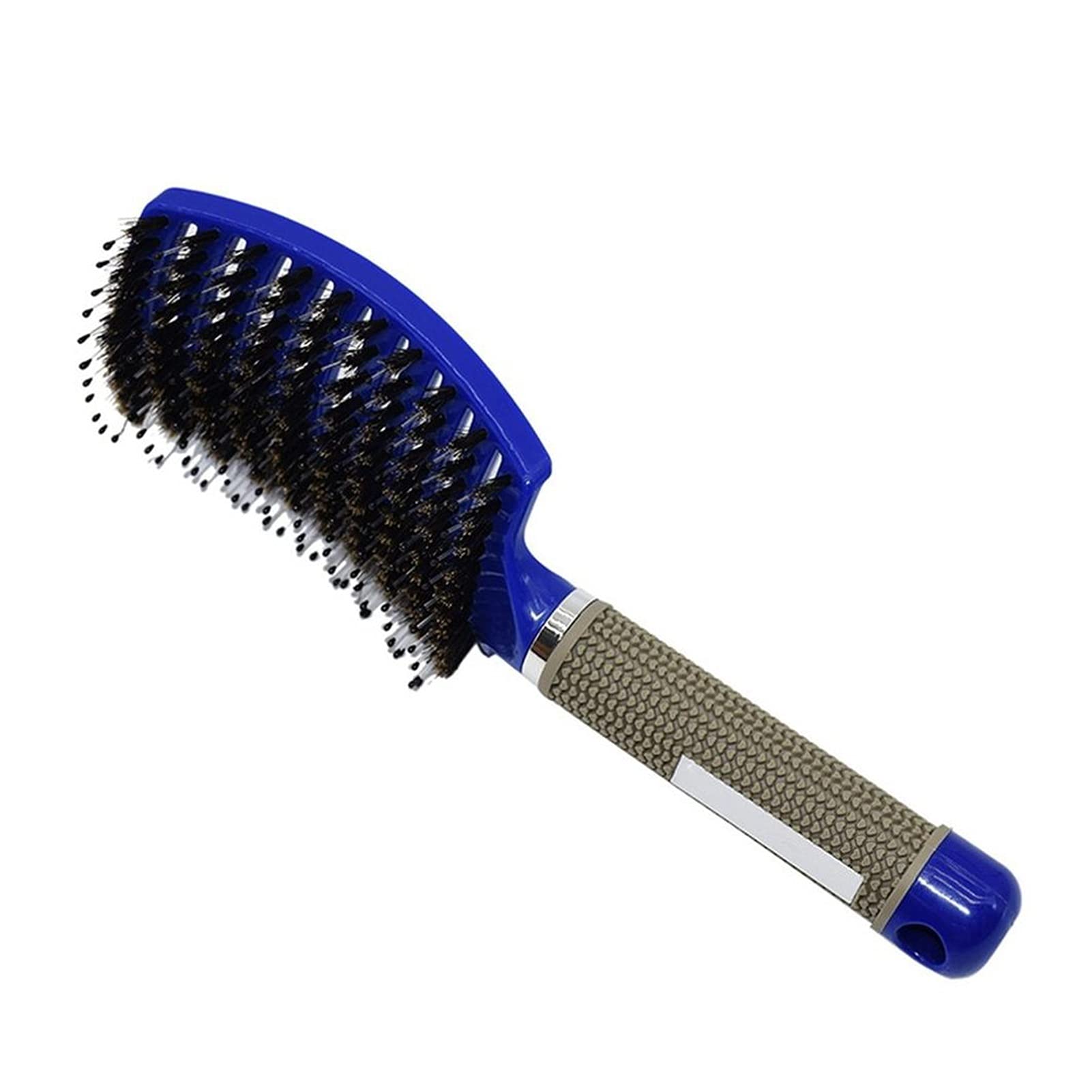 7-Color Women's Hair Scalp Massage Comb - Nylon Bristle Detangling Hairbrush for Wet & Curly Hair - Anti-Static Heat Resistant Salon Styling Tool - Blue - Perfect for Home Use, Salon Styling & Travel Hair Care