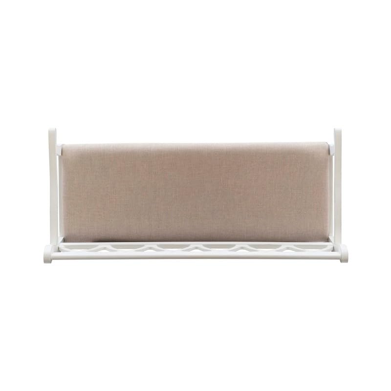 Powell Furniture Elliana Bench - White Wooden Entryway Bench for Hallway, Living Room, Bedroom & Home Decor