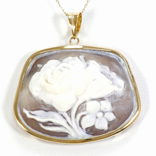 18K Yellow Gold Shell Cameo Necklace - Vintage Italian Cameo Pendant Jewelry for Women - Perfect Gift for Birthday, Anniversary & Special Occasions