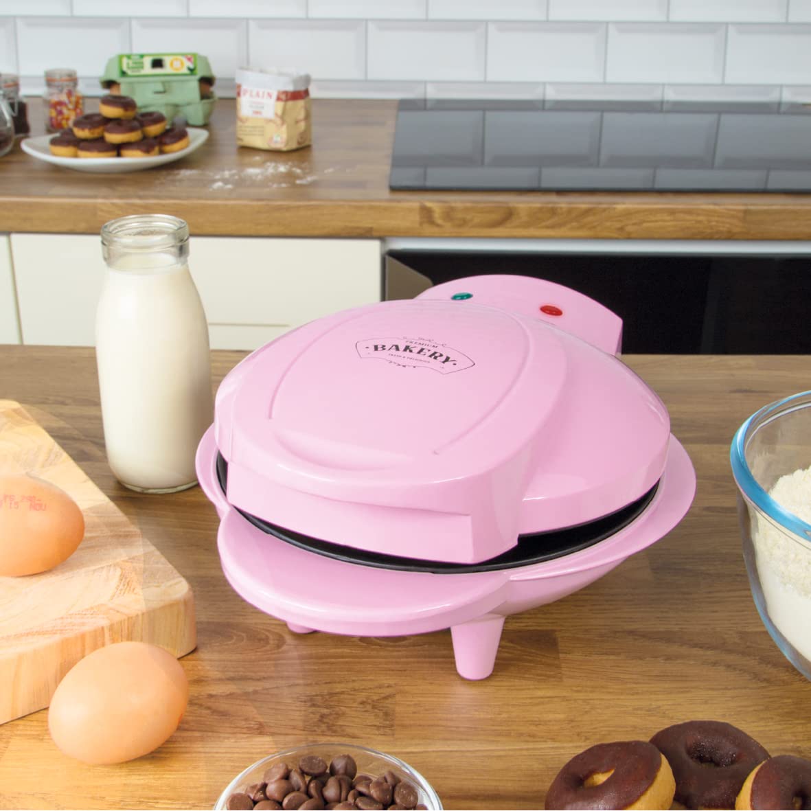 Mini Doughnut Maker Machine - Electric Donut Maker for Homemade Donuts, Perfect for Breakfast, Snacks & Parties - Compact & Easy to Use