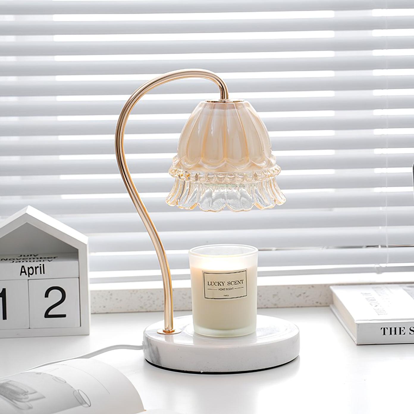 Lily Marble Warmer Table Lamp - Elegant Aromatherapy Diffuser for Home, Office & Spa - Perfect for Relaxation, Meditation & Mood Lighting