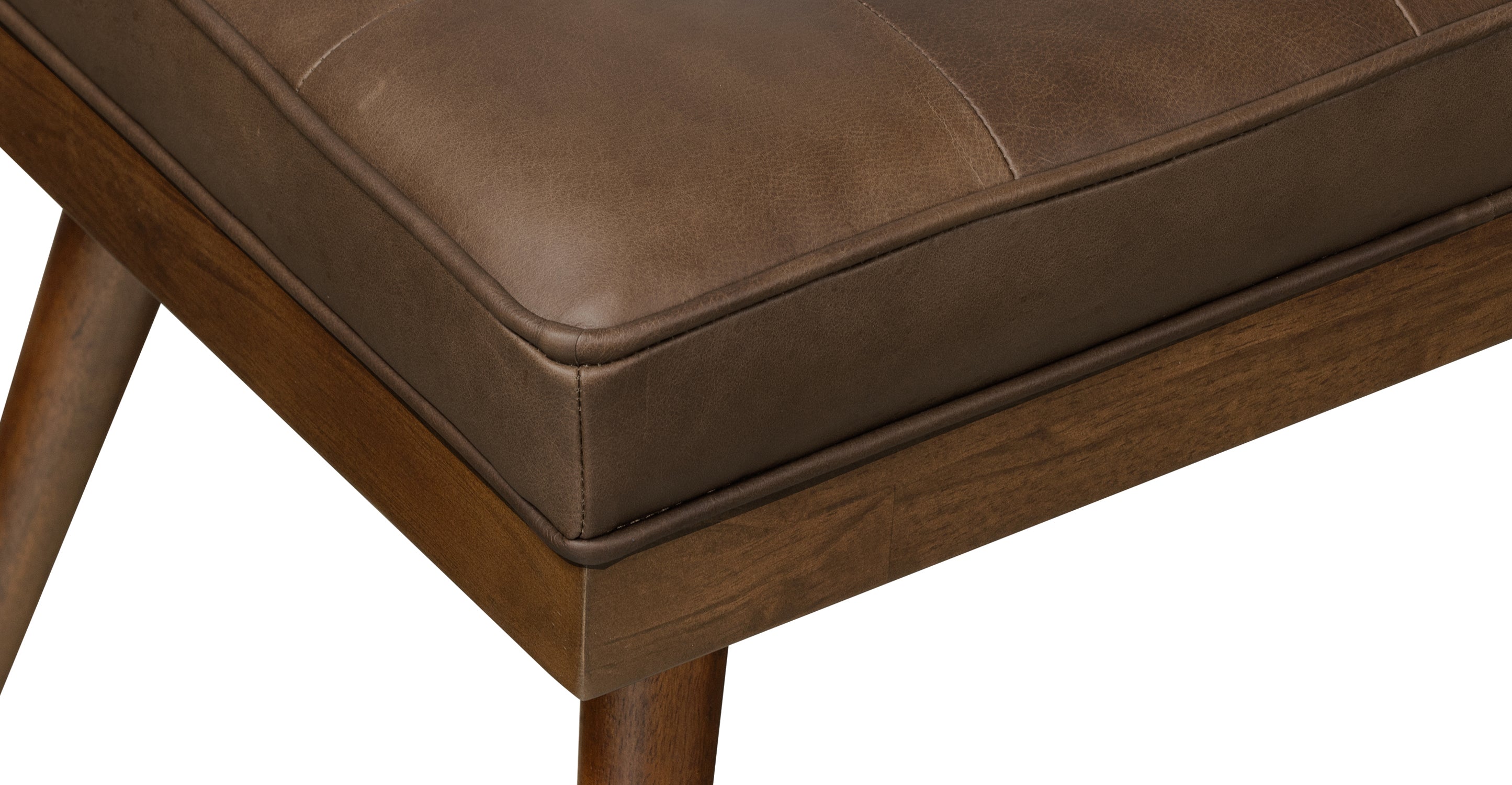Luca Leather Bench - Modern Upholstered Storage Ottoman with Tufted Design for Living Room, Bedroom, or Entryway - Durable Faux Leather Seat with Sturdy Wooden Legs - Perfect for Extra Seating, Footrest, or Stylish Home Decor