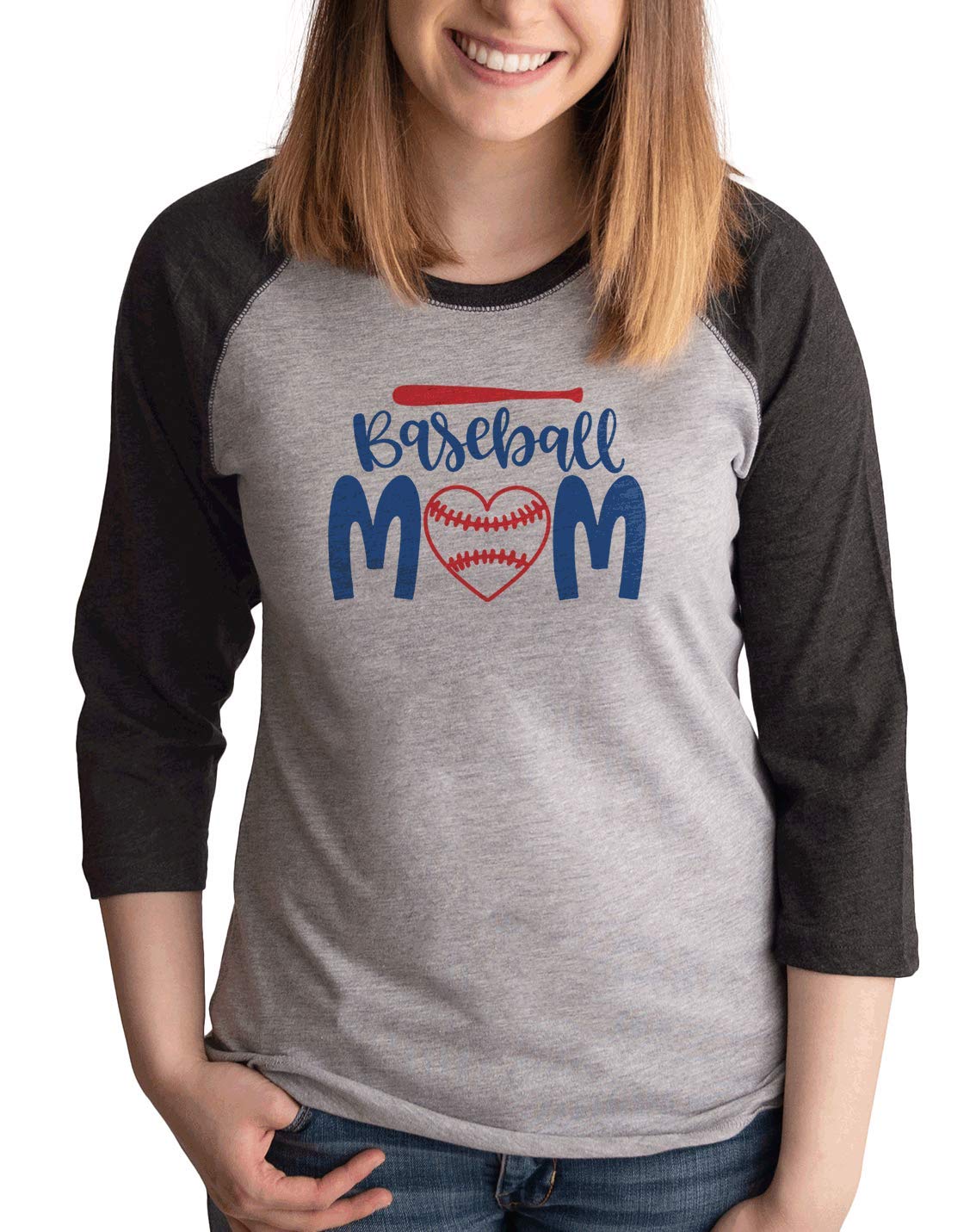 7 ate 9 Apparel Women's Baseball Mom T-Shirt - Comfortable & Stylish Baseball Mom Outfit for Games, Practice & Casual Wear